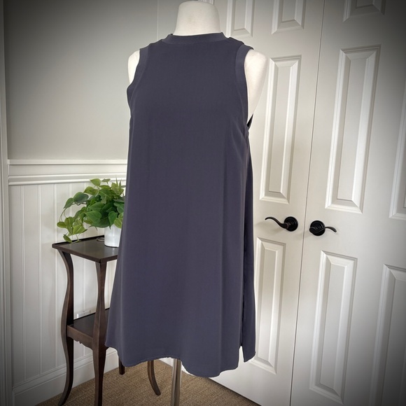 Naked Zebra Dark Grey Chiffon Shift Dress - Picture 1 of 15